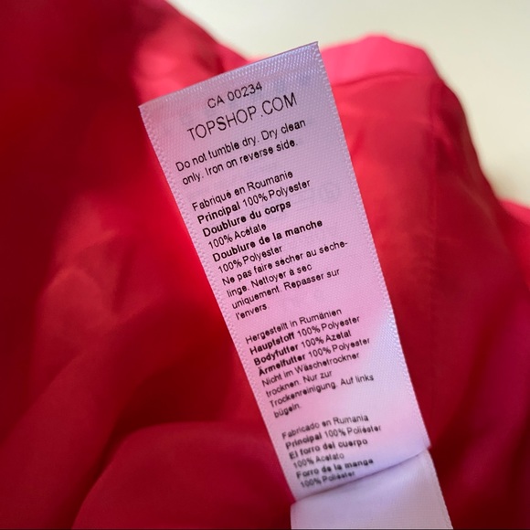 TOPSHOP Pink Moire Grandad Blazer - Picture 15 of 16